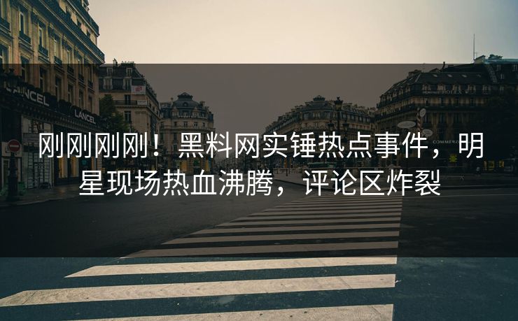 刚刚刚刚！黑料网实锤热点事件，明星现场热血沸腾，评论区炸裂