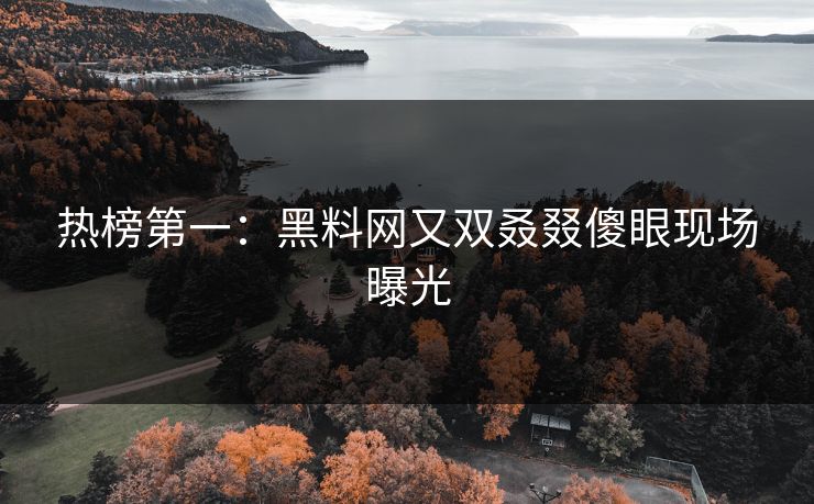 热榜第一：黑料网又双叒叕傻眼现场曝光