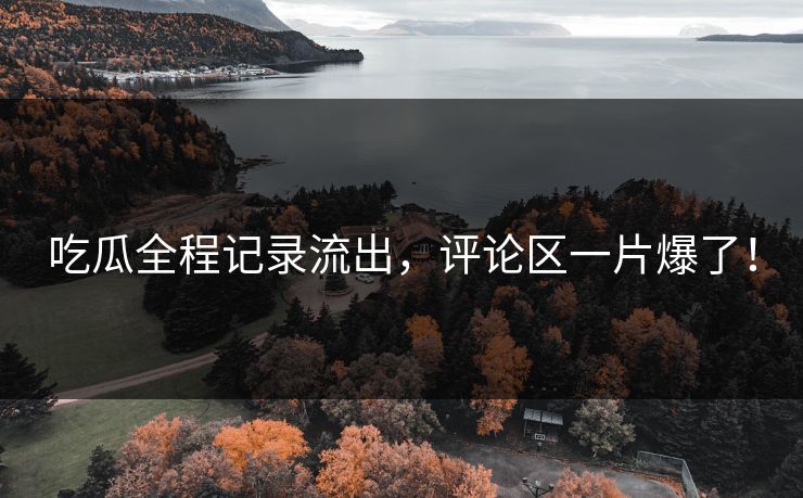 吃瓜全程记录流出，评论区一片爆了！
