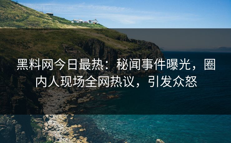 黑料网今日最热：秘闻事件曝光，圈内人现场全网热议，引发众怒