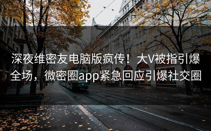 深夜维密友电脑版疯传！大V被指引爆全场，微密圈app紧急回应引爆社交圈